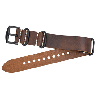 Zulu Zulu One Pair of 20/22/24/26mm Extended Watch Strap First Layer Cowhide Watch Strap Genuine Leather Watch Strap