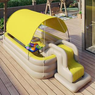 Children's automatic inflatable swimming pool sunshade baby swimming pool swimming bucket folding pool paddling pool inflatable ball pool