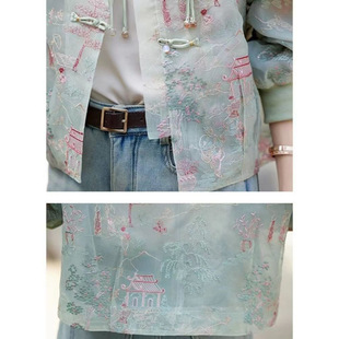 Chinese Style Spring and Summer New National Style Zen Style Embroidered Jacket 2025 Short Chinese Style Sun Protection Top for Small People