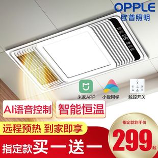 Opal lighting air heating bath lamp heating bathroom exhaust fan integrated ceiling toilet heater intelligent