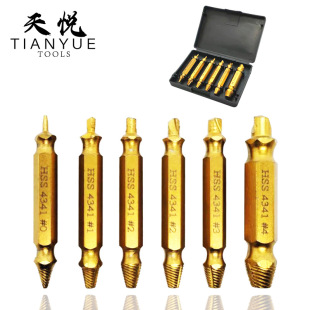 Cross-Border Double-headed screw extractor broken screw extractor sliding tooth broken head broken wire anti-tooth removal tool set