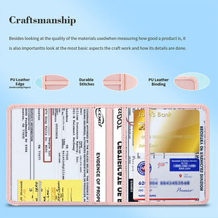 Cross-border new multi-functional portable ID bag PU passport wallet card case outdoor men's and women's short card case protective case