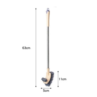 Square comfortable feel extended stainless steel handle double-sided multi-purpose sanitary cleaning brush toilet brush