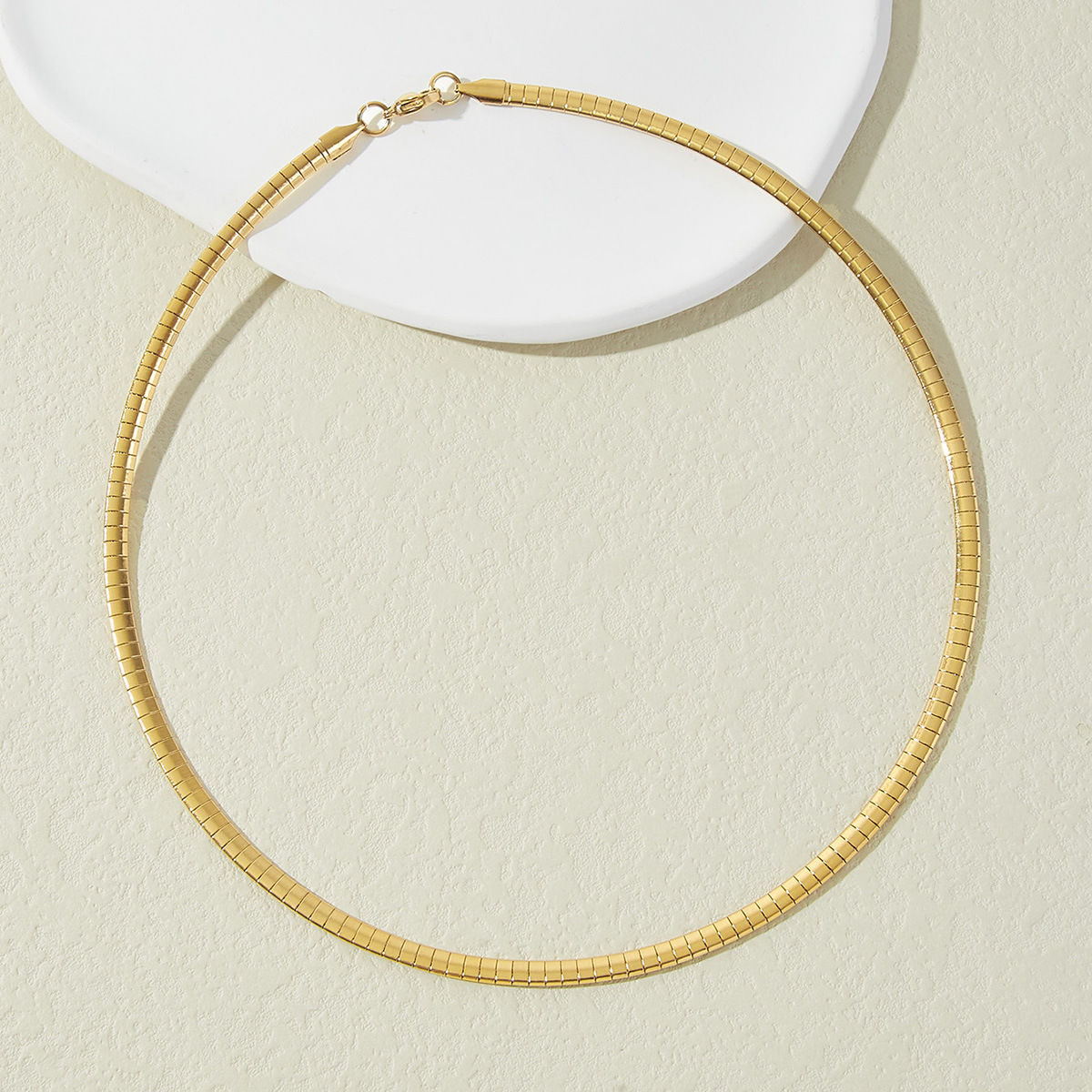 Cross-border Explosive Minimalistic Style Ring Snake Bone Chain Collar Women's Clavicle Chain Commuter Personalized All-match Titanium Steel Jewelry