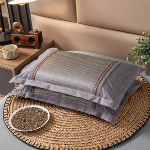 New Buckwheat Pillow Summer Ice Silk Cool Korean Style Ice Vine Bread Pillow Tea Pillow Full Buckwheat Shell Pillow Core