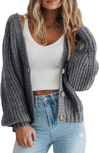 2024 autumn and winter Europe and the United States cross-border new foreign trade loose knitted coat Amazon women's European and American sweater cardigan