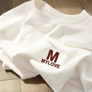 Summer New Men's and Women's Pure Cotton Short-sleeved Small-chest Distinctive Couple's T-shirt Loose Casual All-match Top Trendy