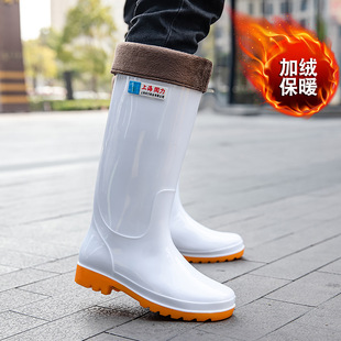 Export foreign trade leap high barrel rain boots yellow rubber shoes farm rain shoes men's waterproof shoes livestock farm water boots summer and winter