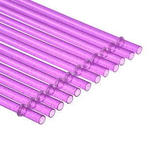 Spot cross-border thick hard straw silver powder color with ring straw reusable double cup straw with brush