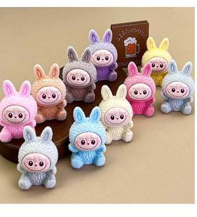 New Flocked Fabric Blind Box Cute Resin Figurine Trendy Toy Doll Blind Box Wholesale