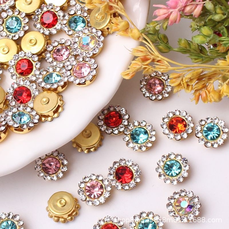 Ezing 24pc Shining Rhinestone Crystal Brooches - DIY Wedding Bouquet Kit With Pearl Accents