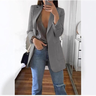 AliExpress wish Amazon 2019 Европа и США взрывные модные лацканы тонкий кардиган темперамент пиджак женский