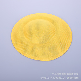 diy bridal top hat embryo imitation linen hat bottom flat hat wedding dress accessories French hat catwalk photography headdress