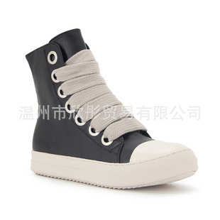 Cross-border 2023 Autumn and Winter New Leisure Sports Simple High-top Female Student High-top Shoes Lace-up Round Toe Short Boots Women's Sneakers