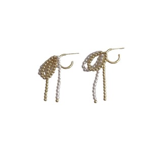French retro pearl tassel long earrings women's temperament exaggerated earrings design fashion personality earrings earrings