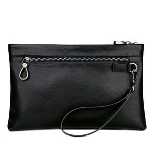 Famous Brand Genuine Leather Men's Large-Capacity Handbag First-Layer Cowhide Mobile Phone Clutch Bag Men's Clutch Bag