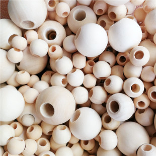Wholesale Large Hole Wood Beads 6-50mm Hand-Beaded Logs Scattered Lotus Wood Round Beads DIY Hemu Jewelry Accessories