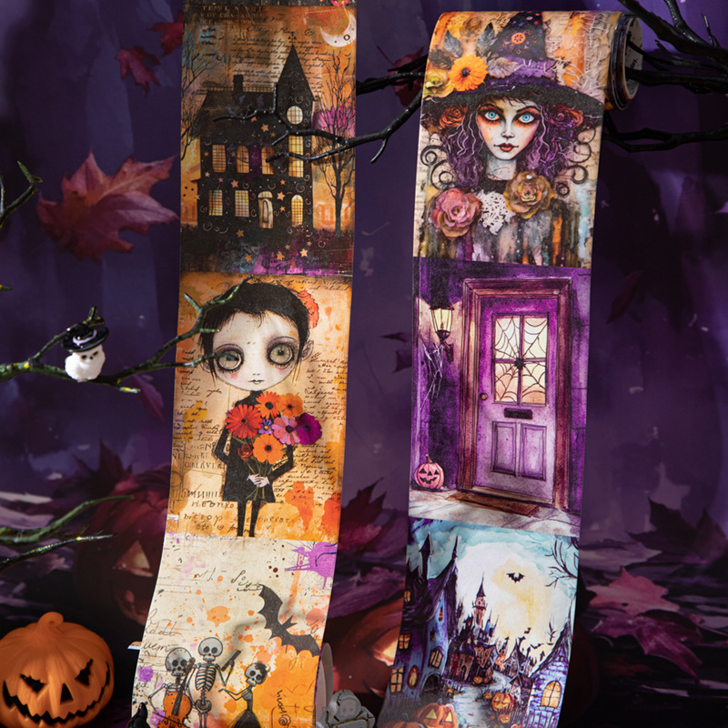 Beautiful Day Celtic Town Series Handbook Decoration Collage Dark Magic Background DIY Tape 6 Styles