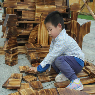 Factory direct supply of preschool education carbonized building blocks 750 large outdoor carbonized building blocks