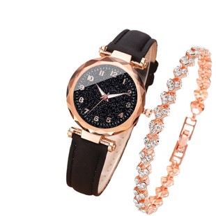 hot selling women's watch popular watch women's casual watch bracelet two-piece watch