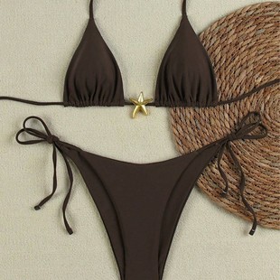 2025 new ladies swimsuit sexy nylon bikini women's European and American cross-border foreign trade swimsuit bikini three-point style
