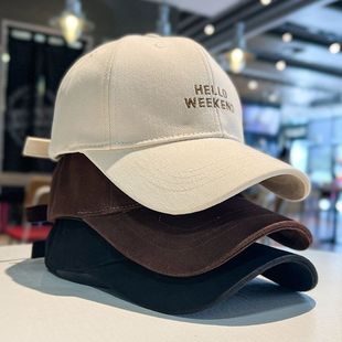 Korean style embroidered letter baseball cap male and female young couple Student hard top peaked cap Japanese retro sun hat