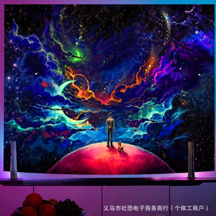 Cross-border Amazon skeleton cool tapestry tapestry mushroom cyberpunk home decoration background cloth factory direct supply