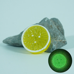 Luminous Orange Lemon creative refrigerator sticker keychain pendant play house food and play diy resin accessories jewelry