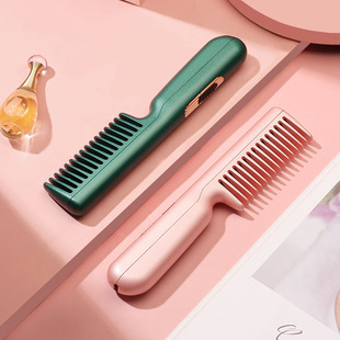 Foreign trade straight hair comb artifact ceramic negative ion wet and dry dual-purpose household electric heating comb hair straightener portable USB-C
