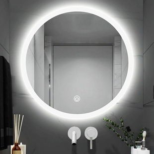 BOLEN smart LED bathroom mirror bathroom mirror bathroom mirror wall-mounted washstand hotel mirror round lamp mirror