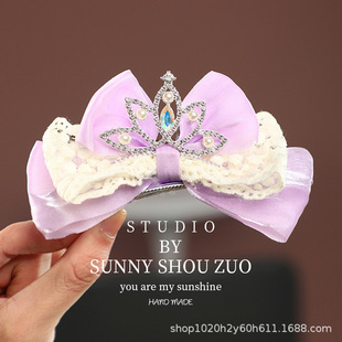 Pink Velvet Crown Bow Accessories Hair Accessories Garment Accessories Bag Decoration