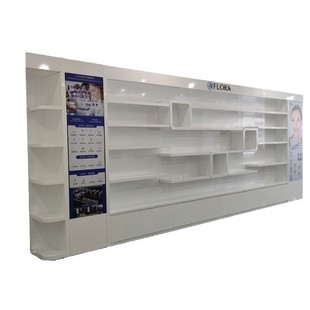 Simple Cosmetic Display Cabinet Skin Care Cabinet Baking Paint with Light Mask Bag Display Cabinet Shopping Mall Company Exhibition Hall Customization