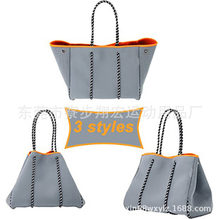 Factory outdoor diving material perforated beach bag casual mummy bag portable shoulder strap shopping bag