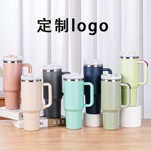Amazon Explosions Second Generation 40oz Car Cup 304 Stainless Steel Thermos Cup Large Capacity Straw Car Ice Cup