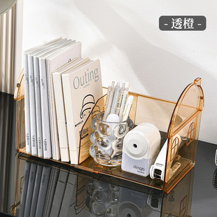 Retractable Book Rack Transparent Student Desktop Storage Book Artifact Thickened Children's Bookshelf Storage Rack