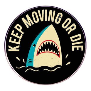 It Will Continue Forward to Be Death Brooch Cartoon Shark Pin Badge Metal Alloy Badge Accessories