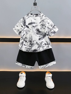 Boys Summer Han Dynasty Suit 2024 New Kidsren's Chinese Style Baby Tang Suit New Chinoiserie One-Year-Old Dress