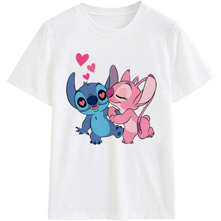 TT824 Sticy Stitch Летняя детская одежда родителей и детей мультфильм принт дышащие мужские и женские футболки