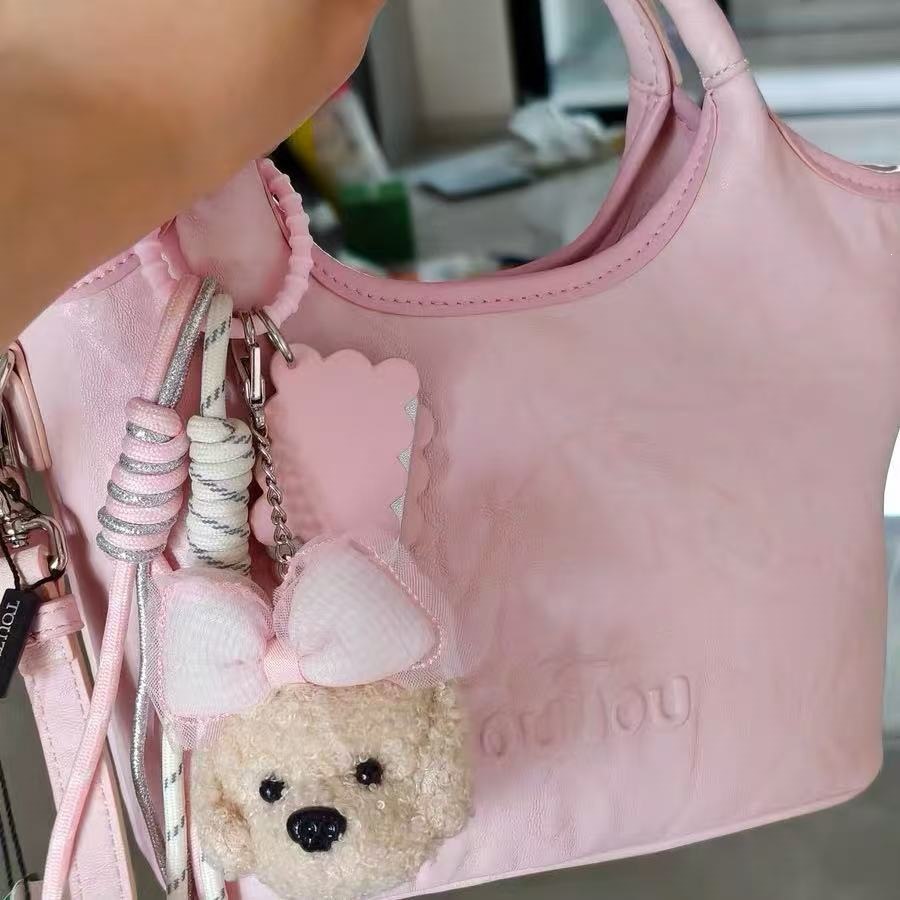 2025 Autumn New Style Puppy Beaded Basket Bag, Large Capacity Tote Bag, Handbag, Shoulder Bag, Crossbody Bag