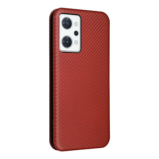 Для OPPO Reno7A чехол для телефона из углеродного волокна защитный чехол с магнитной пряжкой для карты 9A ударопрочный деловой кожаный чехол-книжка