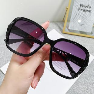 2023 new large frame sunglasses women's UV-proof Korean style fashionable Net red sunglasses round face driving glasses women