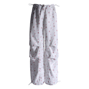 [25SS] Qingli native feeling | nifty Xiao Mao drawstring tooling paratrooper pants Joker item lengthened & often