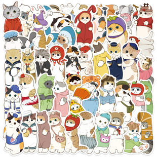 New dog cat series graffiti sticker bag waterproof decoration luggage iPad hand account material cartoon stickers