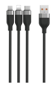 Биаз три в одном 100 Вт кабель для быстрой зарядки USB to Type-C/Lightning/Micro1 перетаскивание 3