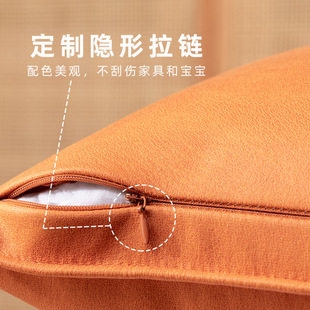 Technology Cloth Pillow Sofa Living Room Light Luxury Pillow Case No Core Orange Cushion Leather Pillow Bedside Back Cushion
