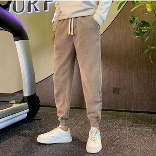 Sports pants men's spring men's pants winter 2024 new fashion brand all-match casual pants men's autumn ankle-tied sweatpants
