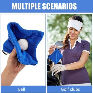 Cross-border Direct Supply Golf Cleaning Towel Microfiber Velvet Outdoor Hanging Waist Sports Wipe Rod Wipe Ball Towel Bag