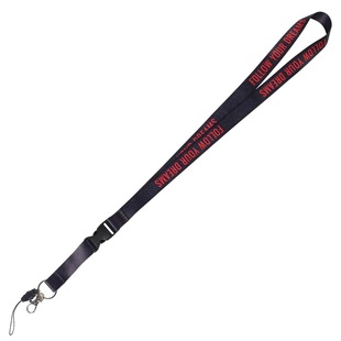 Amazon hot sale black FOLLOW YOUR DREAMS mobile phone rope lanyard card with wholesale