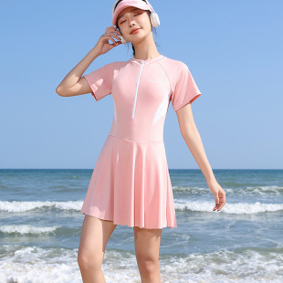 Swimsuit women's summer conservative belly-covered one-piece swimsuit 2024 new sports slim sexy hot spring swimsuit wholesale