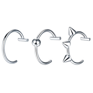 in stock European and American jewelry stainless steel non-hole fake lip ring lip clip cross-border e-commerce supply nose ring puncture jewelry lip nail
